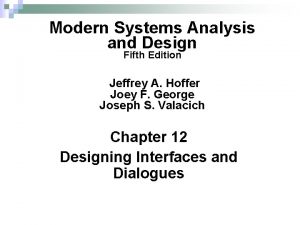 Modern Systems Analysis and Design Fifth Edition Jeffrey