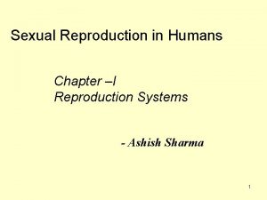 Sexual Reproduction in Humans Chapter I Reproduction Systems