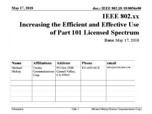 May 17 2018 doc IEEE 802 18 180056