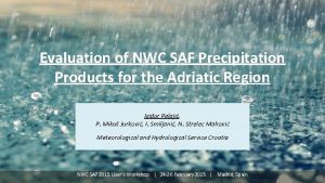 Evaluation of NWC SAF Precipitation Products for the