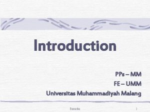 Introduction PPs MM FE UMM Universitas Muhammadiyah Malang