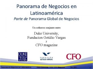 Panorama de Negocios en Latinoamrica Parte de Panorama