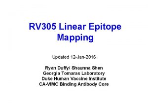 RV 305 Linear Epitope Mapping Updated 12 Jan2016