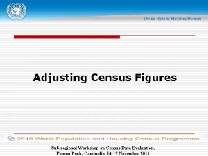 Adjusting Census Figures Subregional Workshop on Census Data
