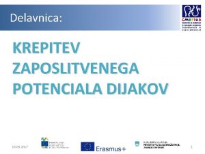 Delavnica KREPITEV ZAPOSLITVENEGA POTENCIALA DIJAKOV 18 05 2017