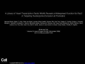 A Library of Yeast Transcription Factor Motifs Reveals