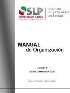 MANUAL de Organizacin APLICADO A REA DE COMUNICACIN