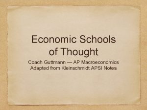 Economic Schools of Thought Coach Guttmann AP Macroeconomics