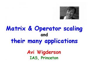 Matrix Operator scaling and their many applications Avi