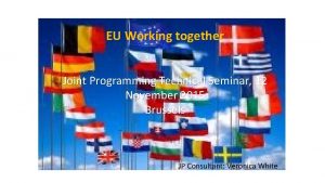 EU Working together Joint Programming Technical Seminar 12