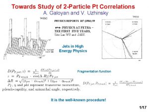 Towards Study of 2 Particle Pt Correlations A