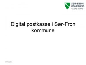 Digital postkasse i SrFron kommune 31 10 2021