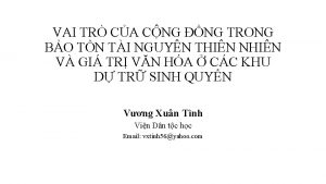 VAI TR CA CNG NG TRONG BO TN