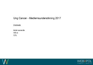 Ung Cancer Medlemsunderskning 2017 Drabbade SAMMANFATTNING 3 Ung