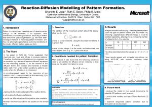 ReactionDiffusion Modelling of Pattern Formation Charlotte E Jupp