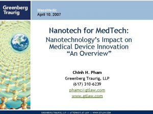 Mass Medic April 10 2007 Nanotech for Med