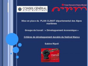 Mise en place du PLAN CLIMAT dpartemental des