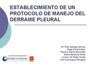 ESTABLECIMIENTO DE UN PROTOCOLO DE MANEJO DEL DERRAME