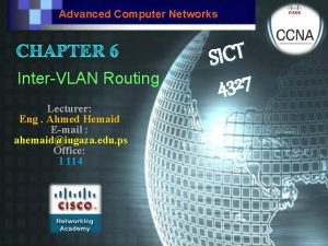 Advanced Computer Networks CHAPTER 6 InterVLAN Routing Lecturer