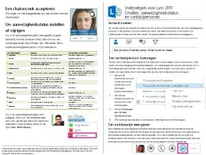 Snelzoekgids voor Lync 2013 Chatten aanwezigheidsstatus en contactpersonen