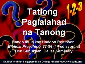 Tatlong Paglalahad na Tanong Hango mula kay Haddon