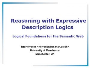 Reasoning with Expressive Description Logics Logical Foundations for