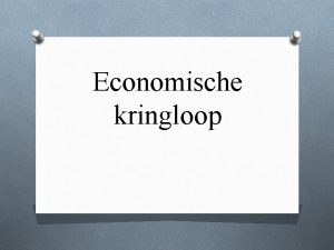 Economische kringloop Productiefactoren O De burgers zijn de