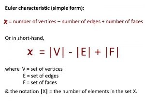 Euler characteristic simple form number of vertices number