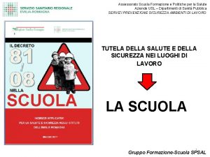 Assessorato Scuola Formazione e Politiche per la Salute