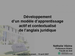 Dveloppement dun modle dapprentissage actif et contextualis de