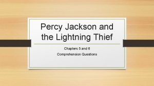Percy Jackson and the Lightning Thief Chapters 5