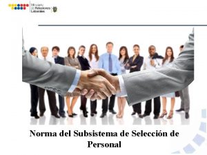 Norma del Subsistema de Seleccin de Personal Subsistemas