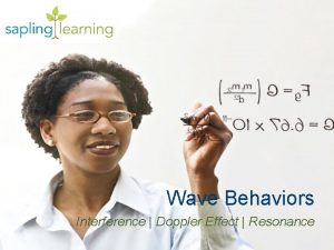 Wave Behaviors Interference Doppler Effect Resonance Wave Behaviors