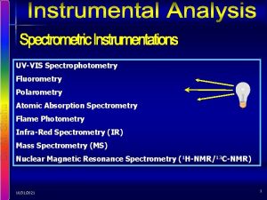 UVVIS Spectrophotometry Fluorometry Polarometry Atomic Absorption Spectrometry Flame