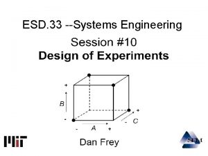 ESD 33 Systems Engineering Plan for the Session