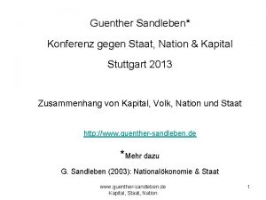 Guenther Sandleben Konferenz gegen Staat Nation Kapital Stuttgart