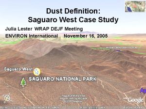 Dust Definition Saguaro West Case Study Julia Lester