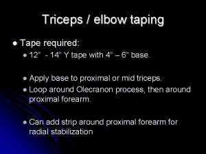 Triceps elbow taping l Tape required l 12