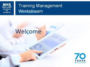 Training Management Workstream TM Awayday Welcome Medical Directorate