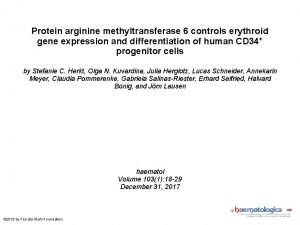 Protein arginine methyltransferase 6 controls erythroid gene expression