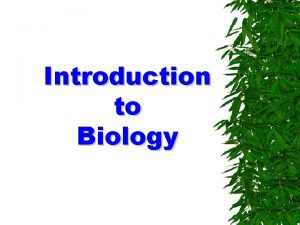Introduction to Biology What is Biology Biology is
