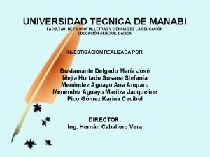 UNIVERSIDAD TECNICA DE MANABI FACULTAD DE FILOSOFIA LETRAS