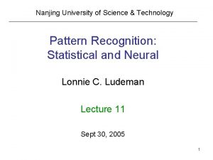 Nanjing University of Science Technology Pattern Recognition Statistical