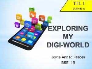 TTL 1 Activity 1 Joyce Ann R Prades