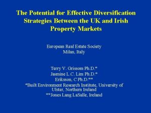 The Potential for Effective Diversification Strategies Between the