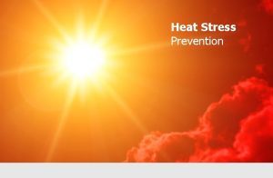 Heat Stress Prevention Disclaimer This training material presents
