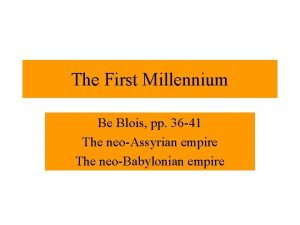 The First Millennium Be Blois pp 36 41