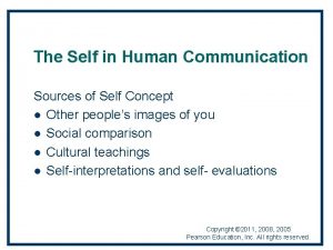 The Self in Human Communication Sources of Self