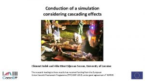 Conduction of a simulation considering cascading effects Anders