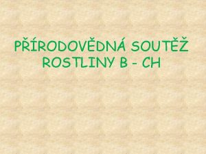 PRODOVDN SOUT ROSTLINY B CH Blomech siv Bedla